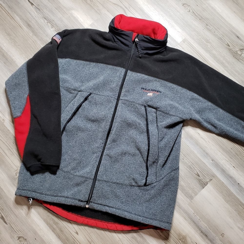 Vintage Polo Sport Polartec Full Zip Fleece Size Large